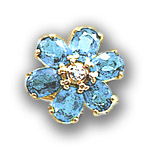 B2308 14K SLIDE IN FLOWER DESIGN WITH DIAMOND 